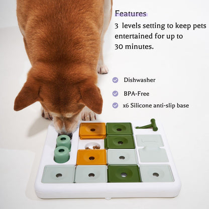 Barkwhiz Dog Puzzle Toy 3 Levels, Mental stimulating for Boredom Toy
