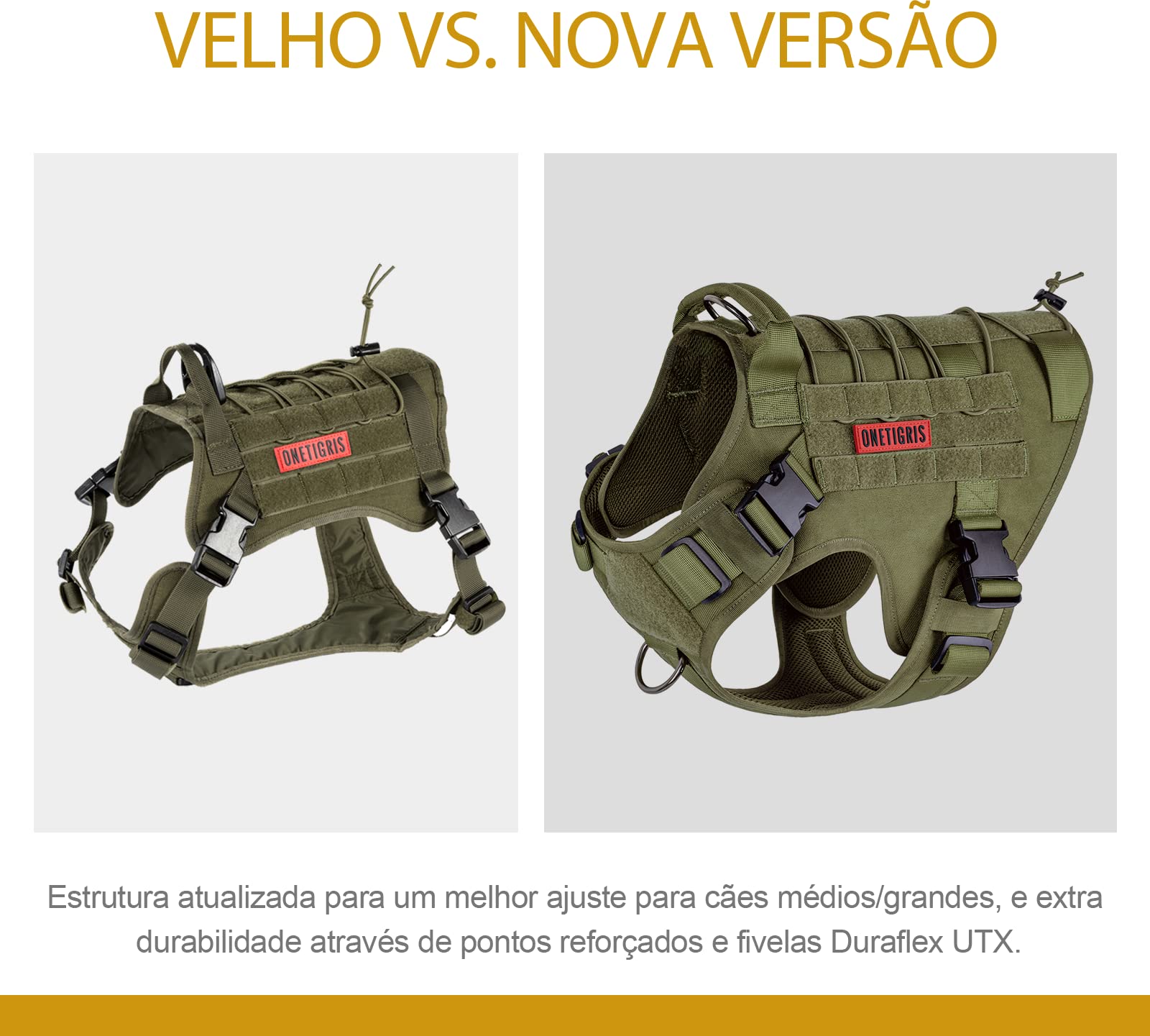 OneTigris Tactical Dog Harness,No-Pull Dog Vest with Leash Leash