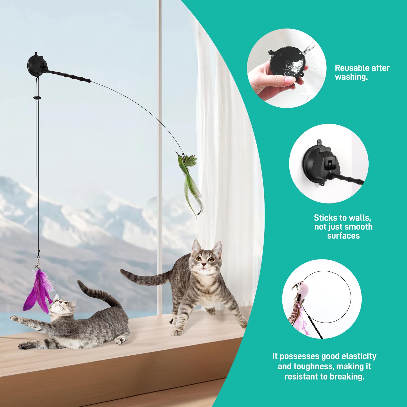 jority Interactive Cat Toys for Bored Indoor Adult Cats Feather