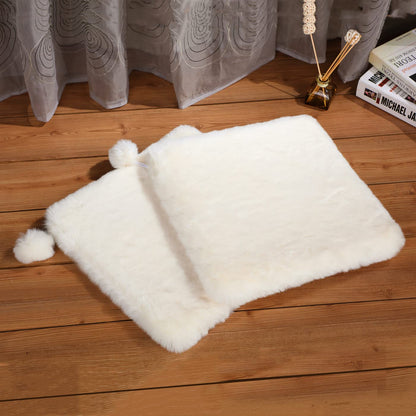SHENGOCASE Pet Bed Cushion Pad, Square Faux Rabbit Fur, 2-Pack, Bed