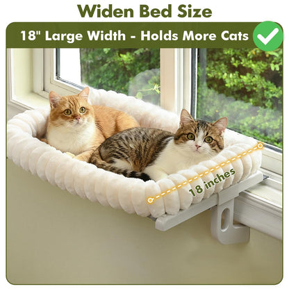 Zoratoo Cloud-Cuddle Cat Window Perch with 4-Sided Bolster, Zipper Bed