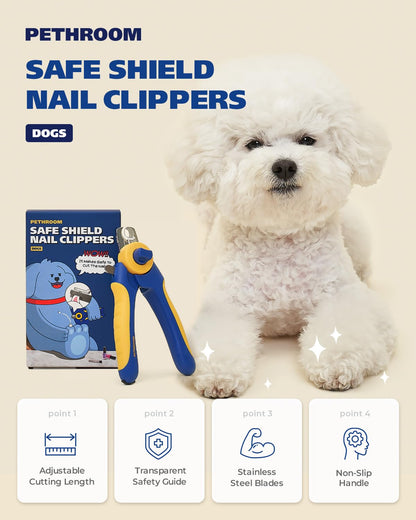 PETHROOM] Dog Nail Clipper with Transparent Guard Nail File Clipper