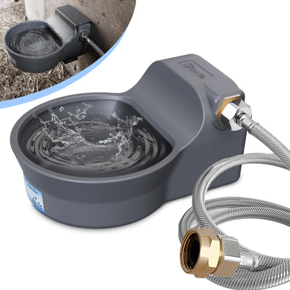 Automatic Dog Water Dispenser with Anti-tip Bracket, Outdoor Dog Bowl