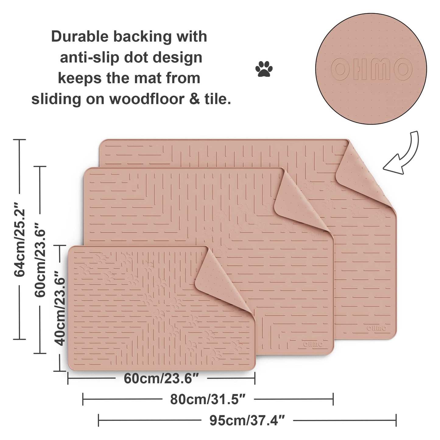 Cat Litter Mat Large Trapping Mat Silicone Rubber 31.5x23.6 Mat