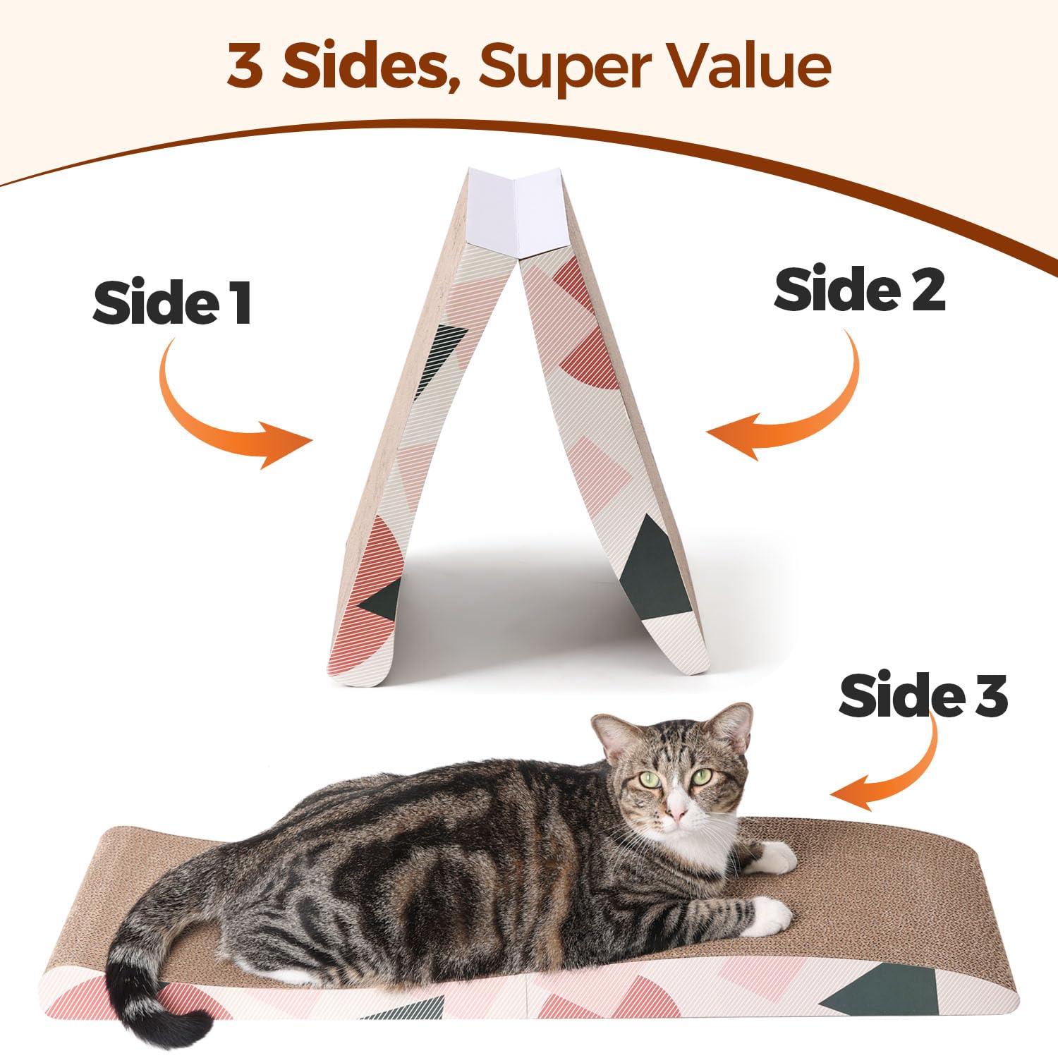 ComSaf Cat Scratcher Carboard Pad x10", Large Cat Scratcher Bed Pad
