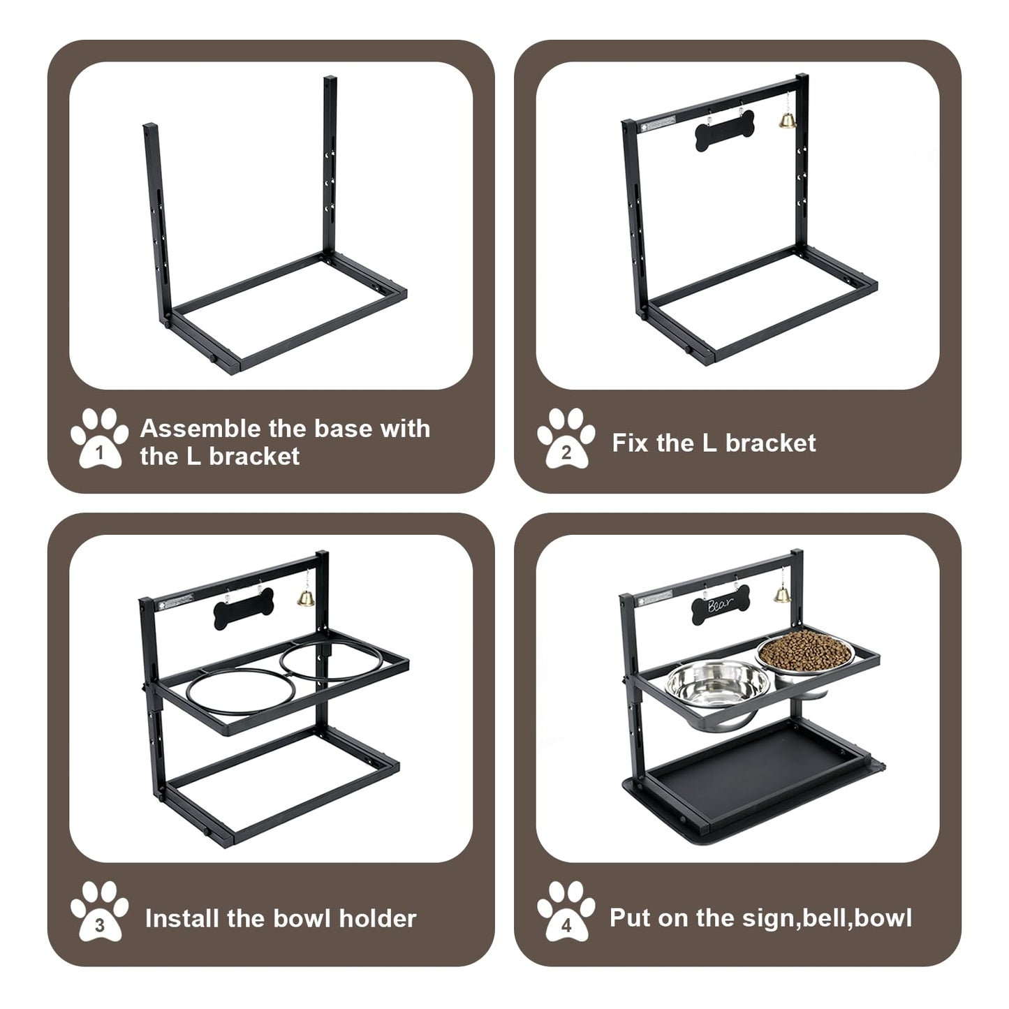 SHAINFUN Elevated Dog Bowls Slow Feeder, Raised Stand with Two Mat