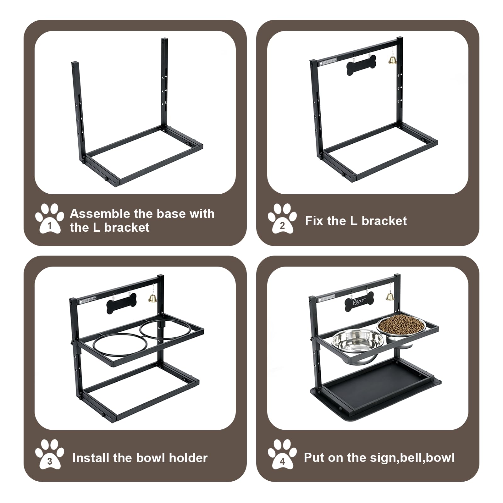 SHAINFUN Elevated Dog Bowls Slow Feeder, Raised Stand with Two Mat