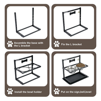 SHAINFUN Elevated Dog Bowls Slow Feeder, Raised Stand with Two Mat