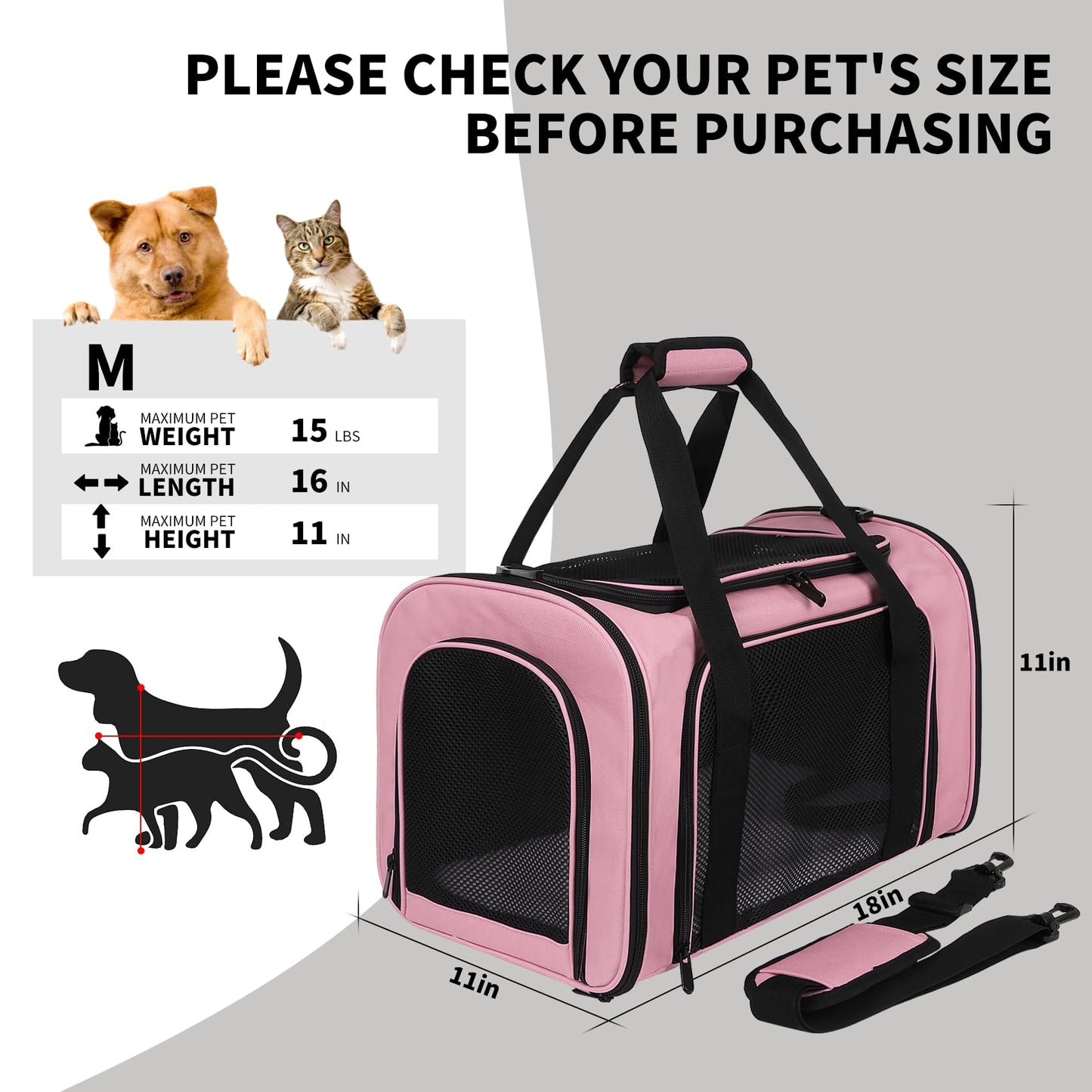 Yipincover Cat Carriers Soft-Sided,Pet Carrier