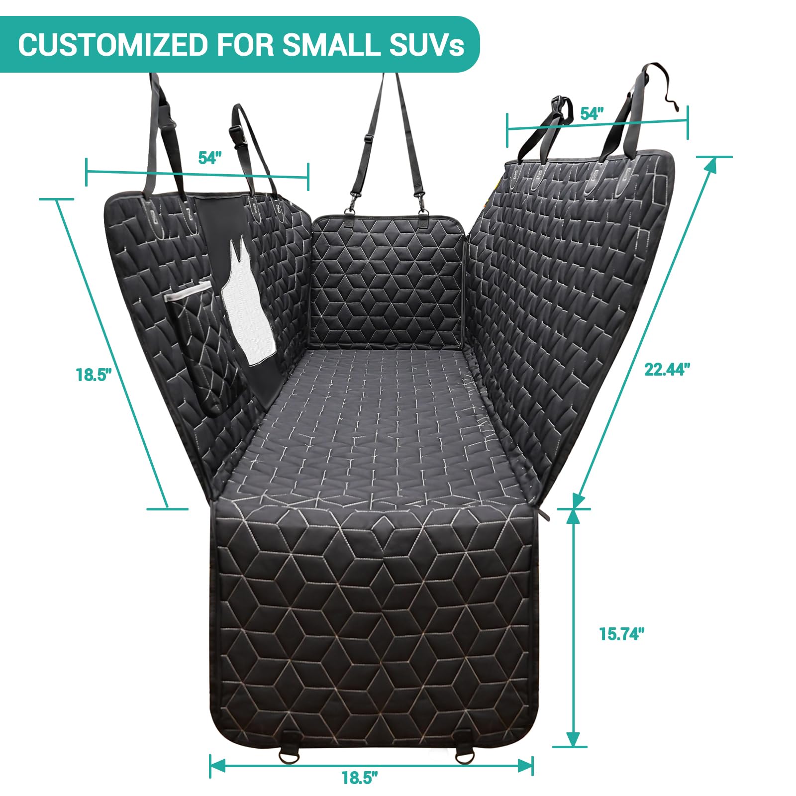 Dog Seat Covers for Back Seat,Pet Hammock for Cars, Waterproof Seat