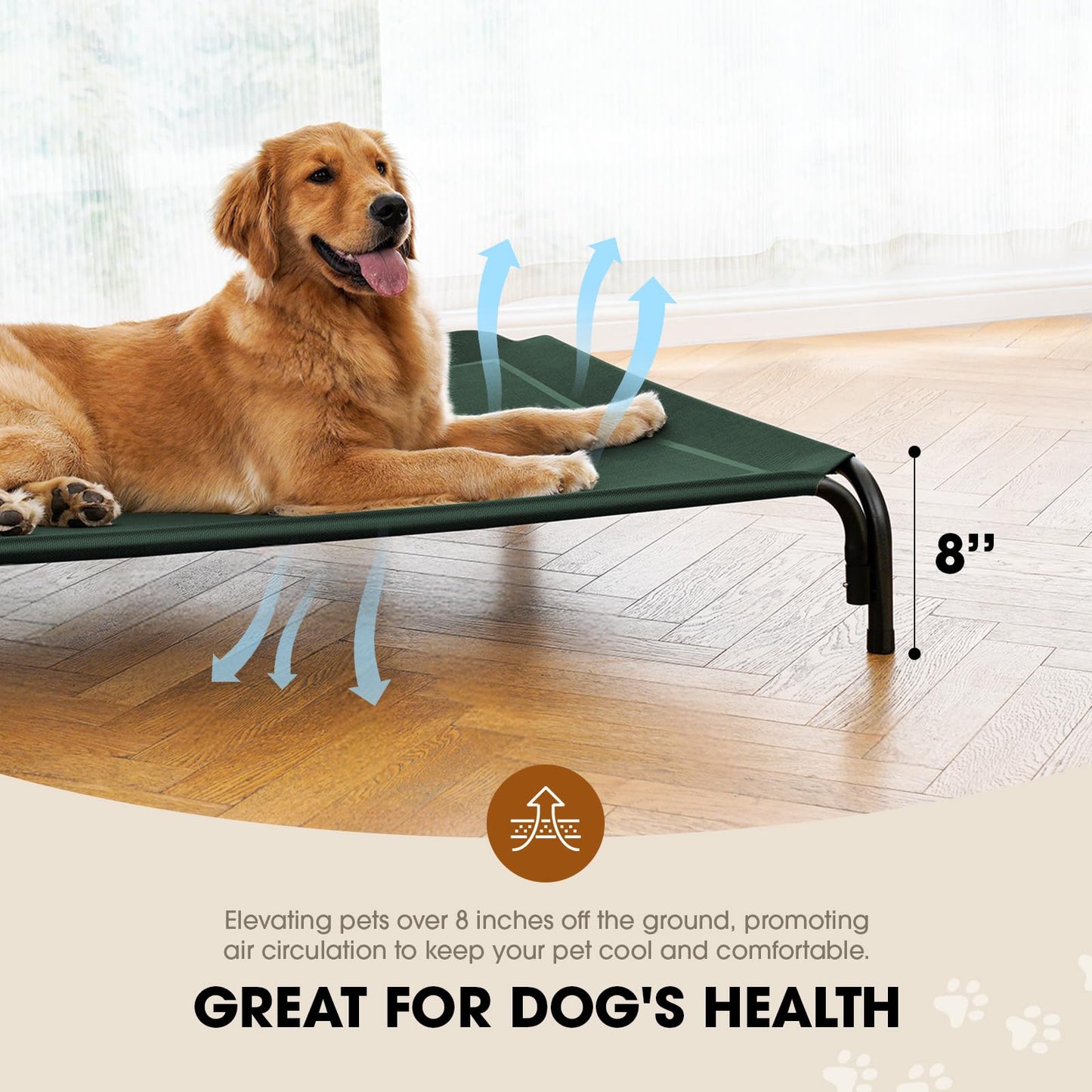 Elevated Dog Bed, Raised Outdoor Dog Bed for Medium Sized Bed