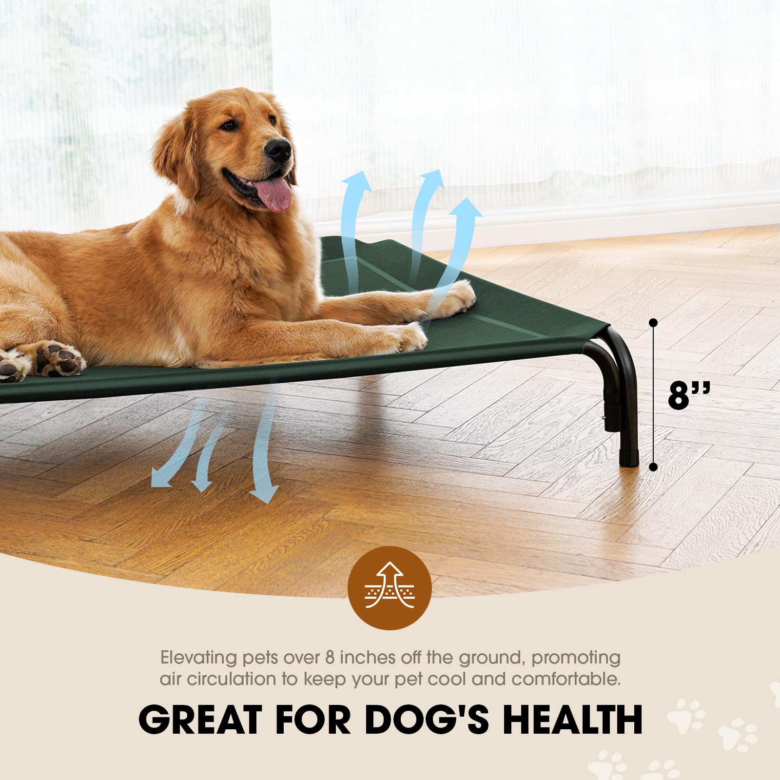 Elevated Dog Bed, Raised Outdoor Dog Bed for Medium Sized Bed