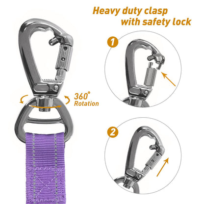 AUBELL Tactical Dog Leash Heavy Duty,4- Reflective Strong No Pull Seat