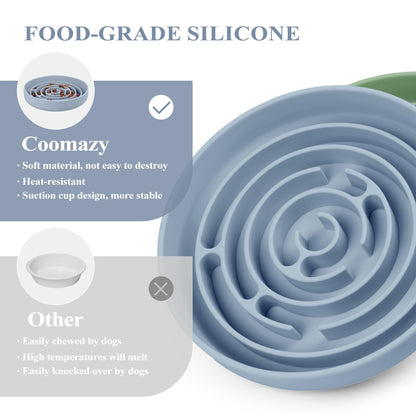 Coomazy Slow Feeder Dog Bowl, Silicone Material, Nonslip Design, Bowl