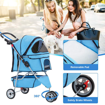 BestPet, 3-Wheel Pet Stroller, Dog and Cat Stroller, Carrier