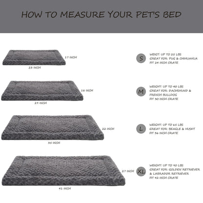 Washable Dog Bed Mat Ultra Soft Dog Crate Pad Comfy Fluffy Pet Kennel