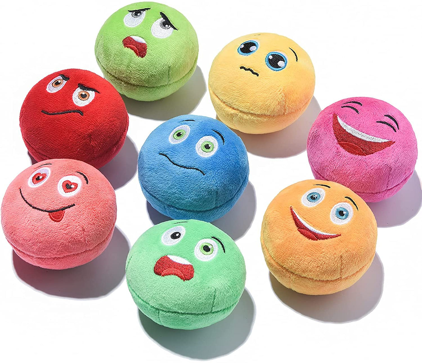 SCHITEC Squeaky Dog Toys, [8 Pack] Soft Stuffed Plush Balls