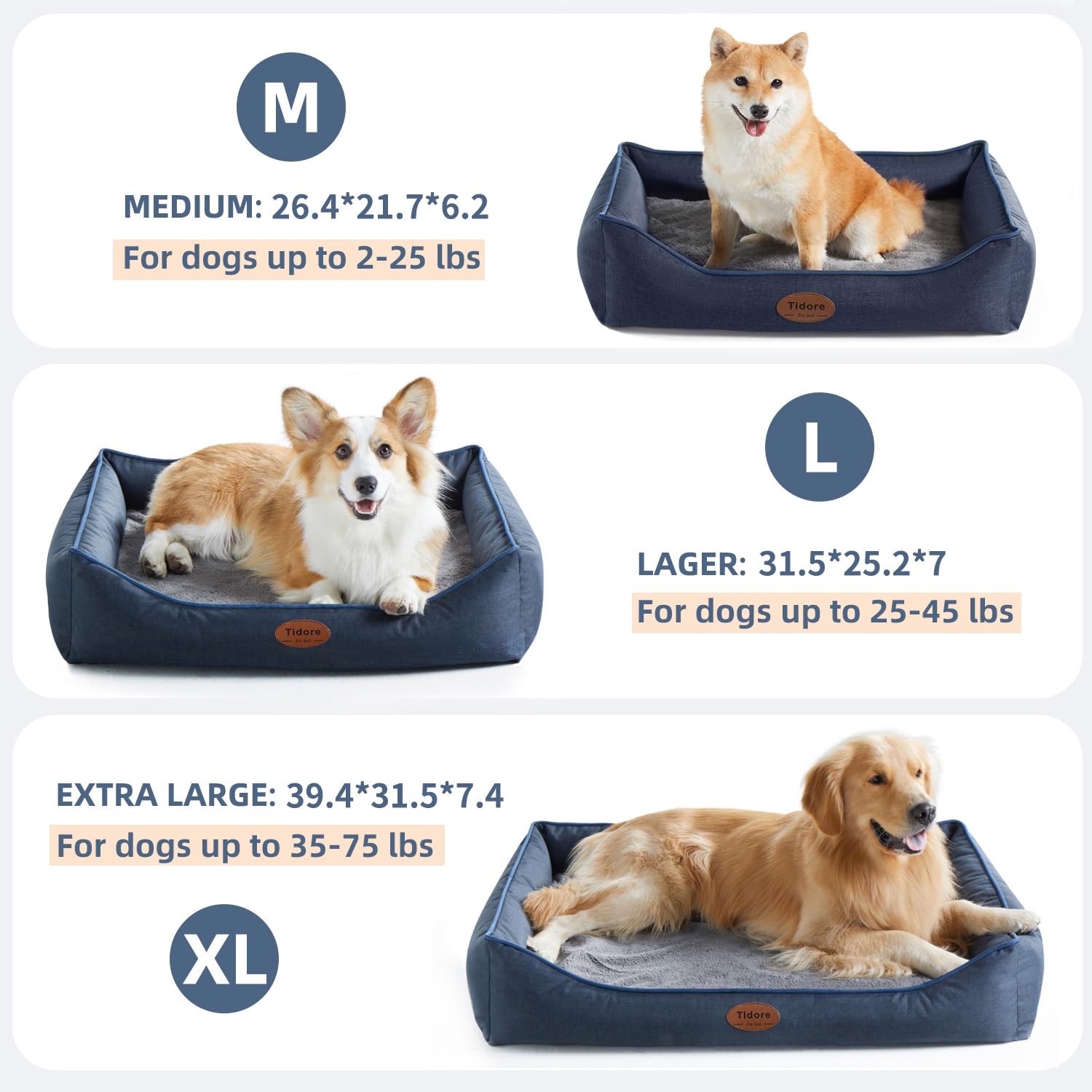 Tidore Orthopedic Dog Beds for Small Dogs, Durable Egg Crate Foam Sofa