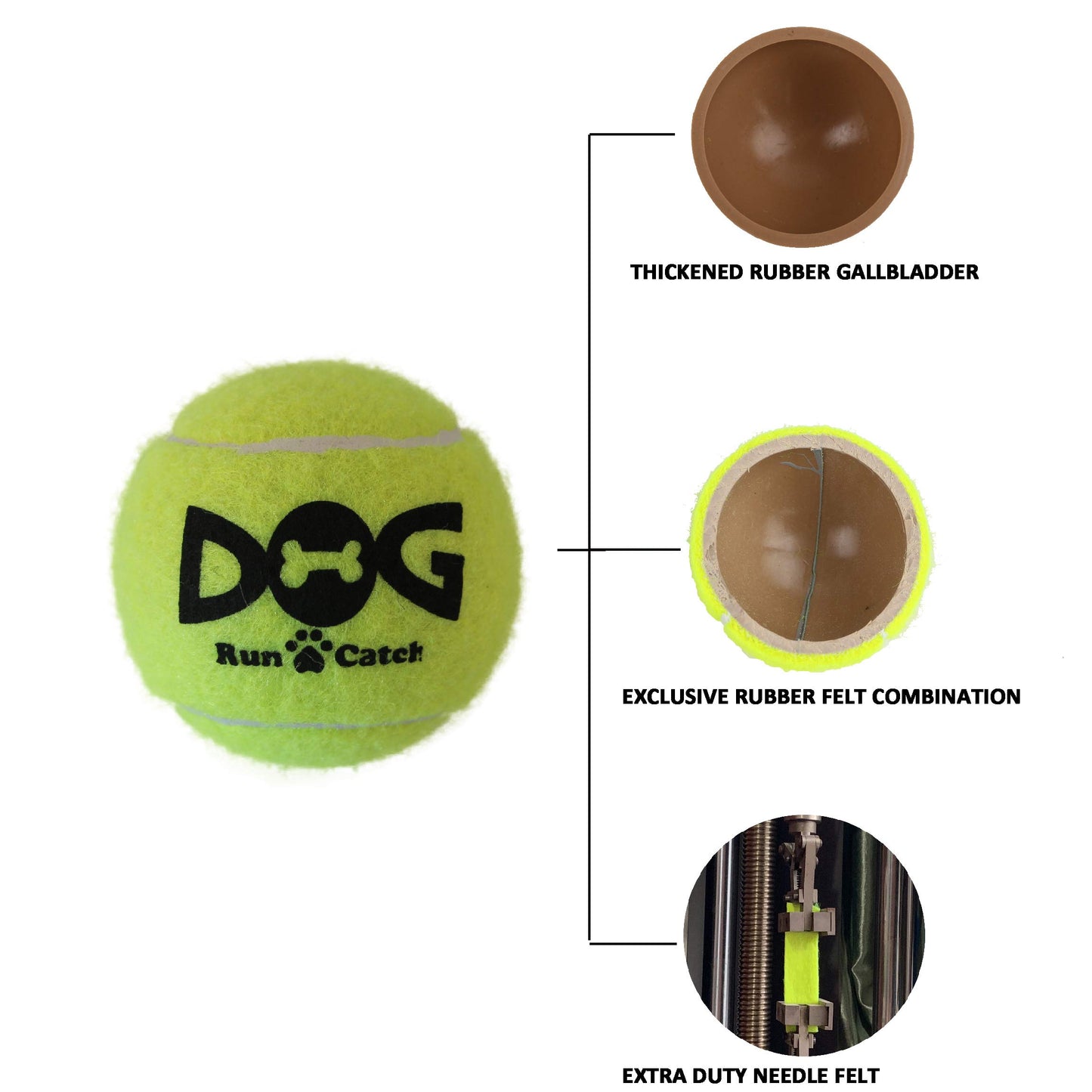 INSUM Tennis Balls for Dogs 12 Pack 2.5'' Durable Non-Toxic Balls