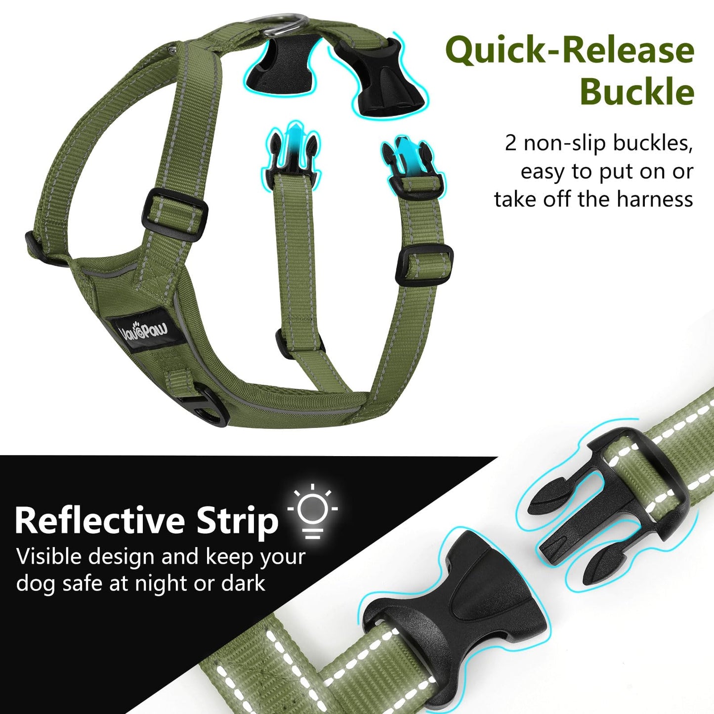 VavoPaw Dog Seat Belt Harness for Car, Dog Car Harness Adjustable Seat