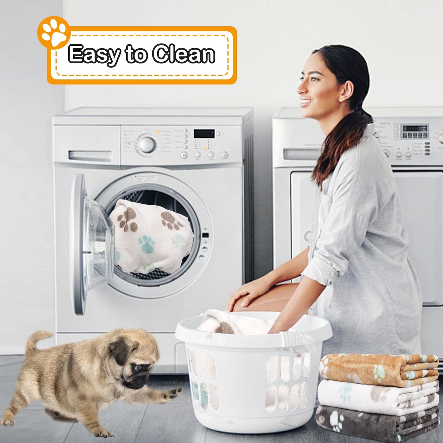Rezutan Upgraded Dog Blankets for Medium Dogs, 3 Pack Dog Cat Crate