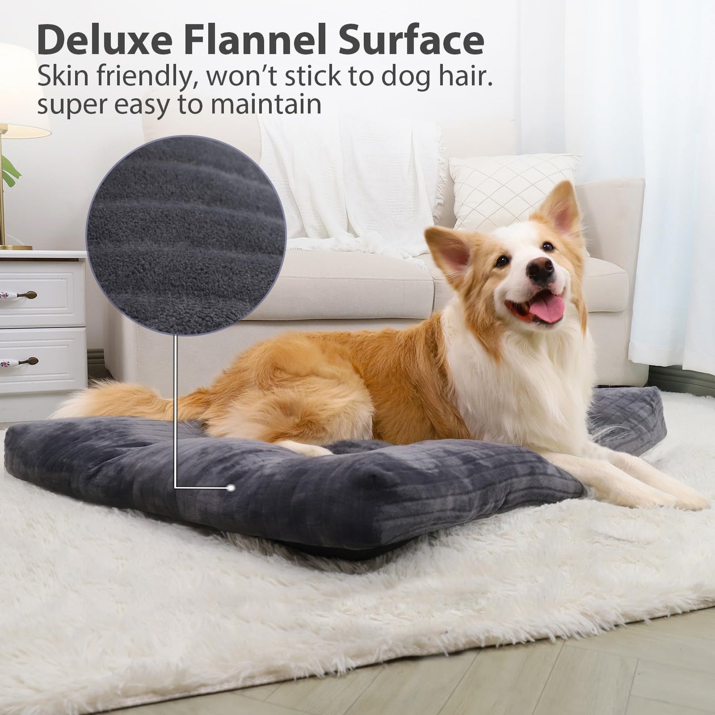 Dog Crate Bed Washable Jumbo Dog Beds for Large Dogs Deluxe Thick Bed