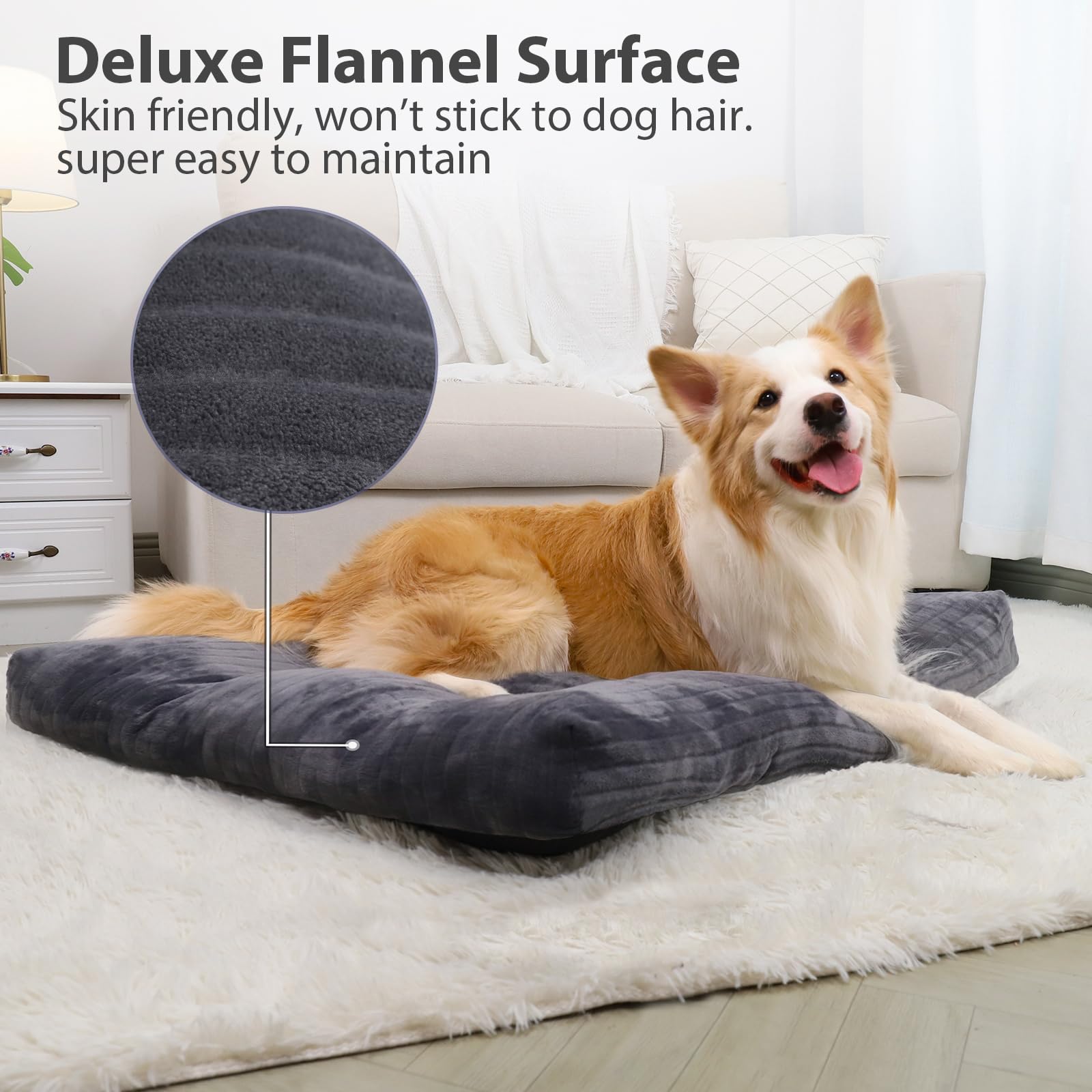 Dog Crate Bed Washable Dog Beds for Extra Large Dogs Deluxe Thick Bed