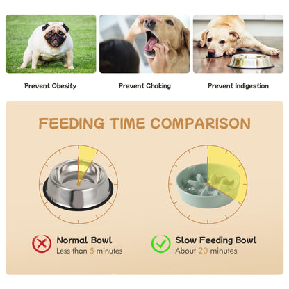 Havniva Ceramic 0.9 Cup Raised Slow Feeder Dog Bowl Set, Elevated Bowl