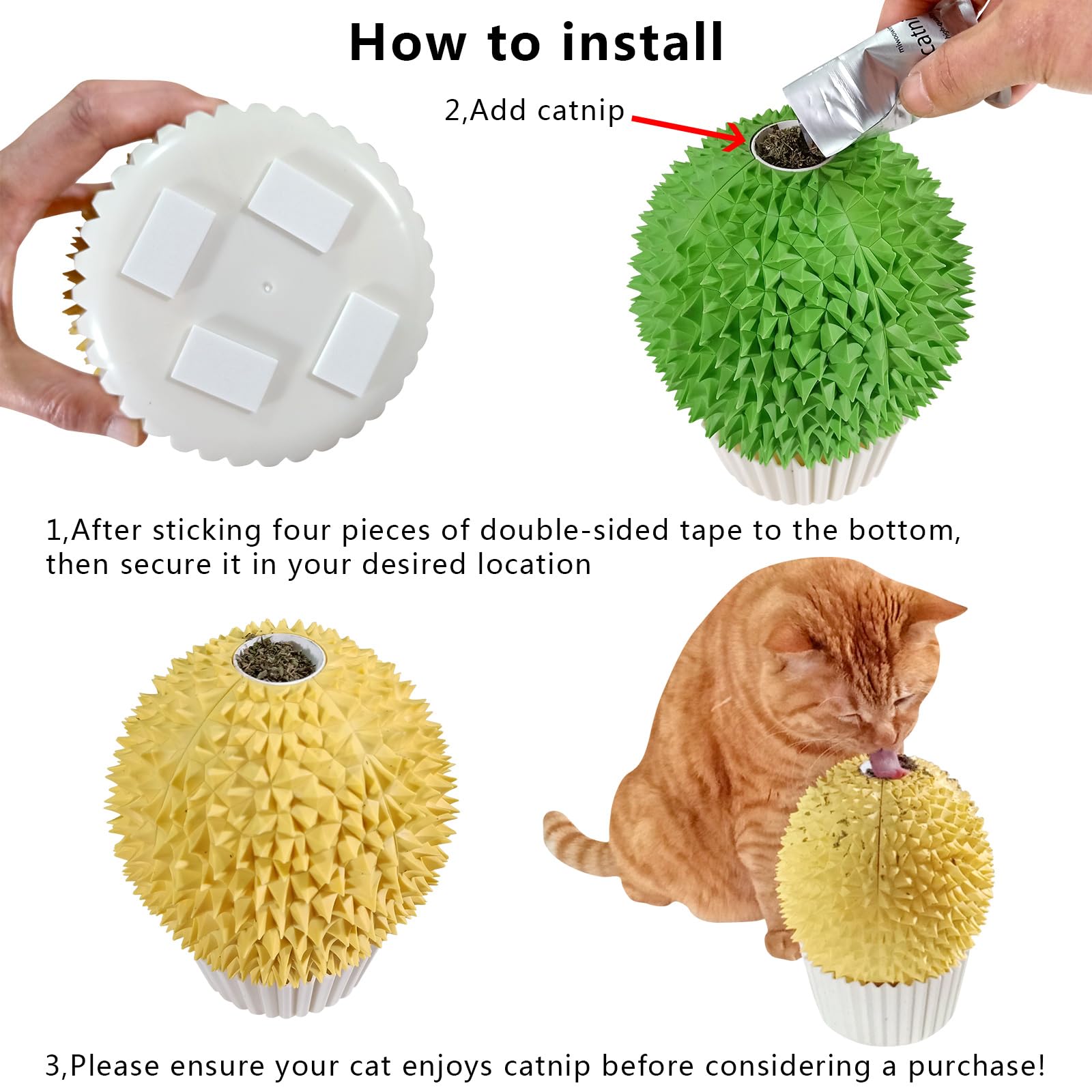 Miwoowim Catnip Feeder and Self Grooming Toys Cat Face Scratcher