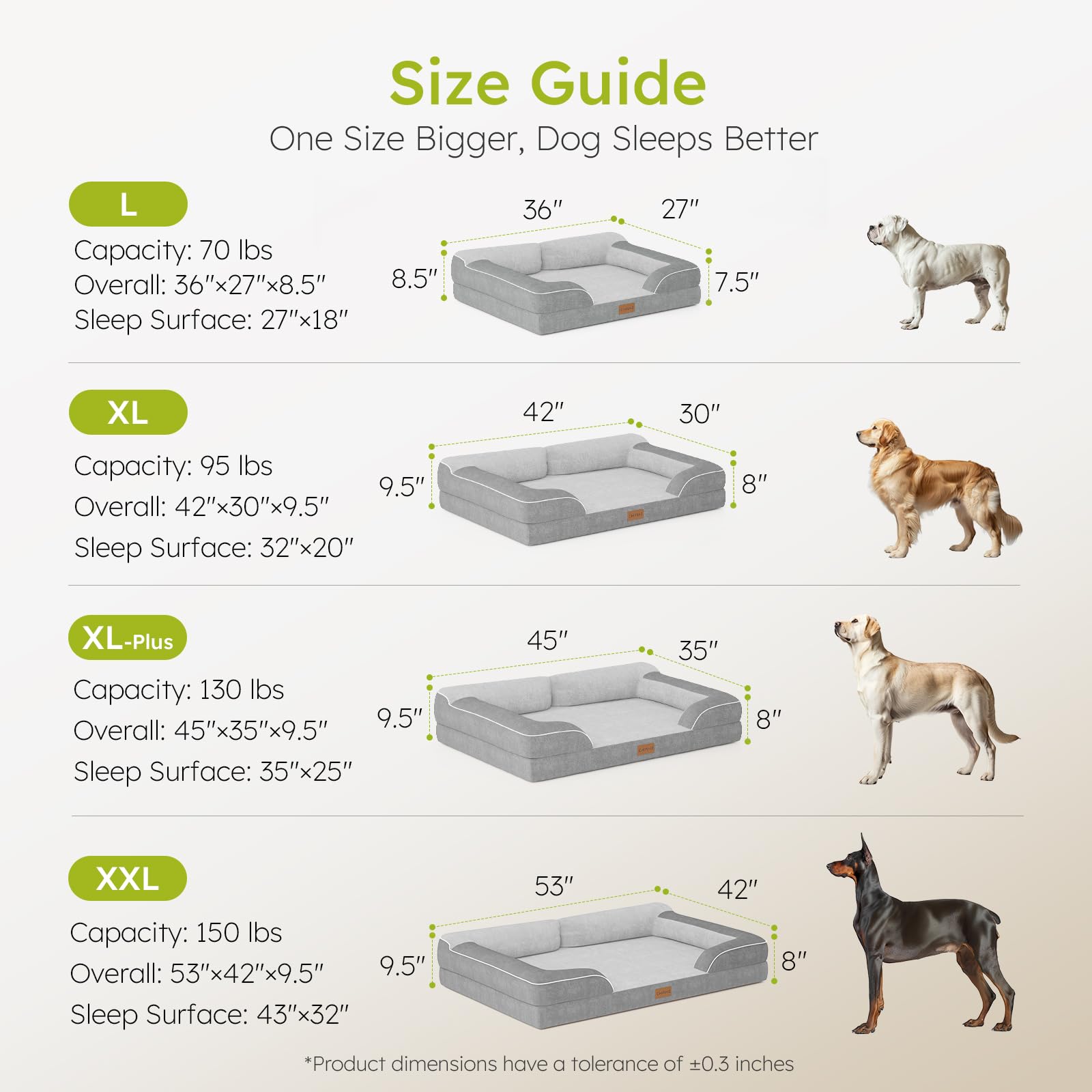 CWAWZ Jumbo Dog Beds for Extra Large Dogs, Orthopedic Dog Bed