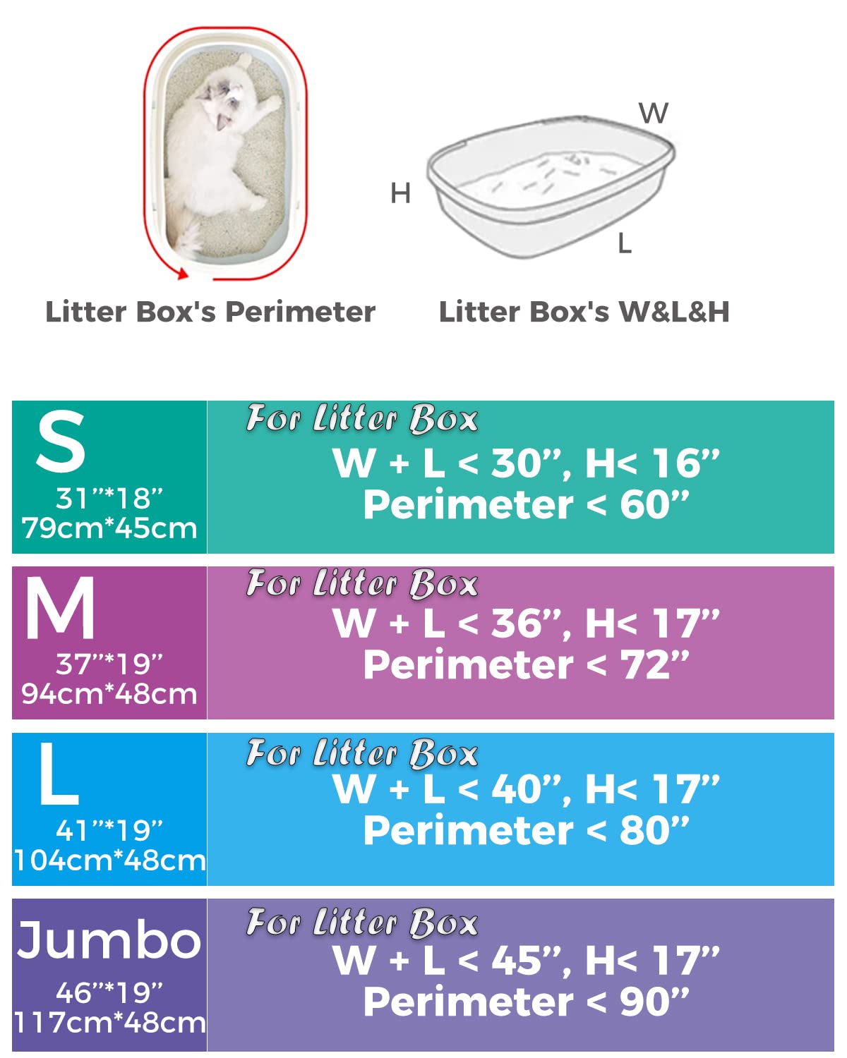 20 Count Jumbo Cat litter Box Liners, 46" x 19" Extra Large Heavy Tray