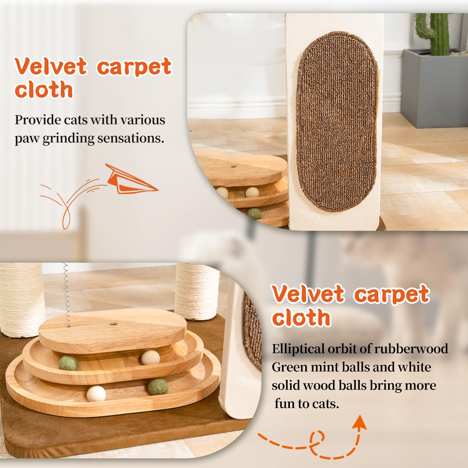 Modern Cat Tree for Indoor Cats with Sisal Rope Scratching Posts Toy
