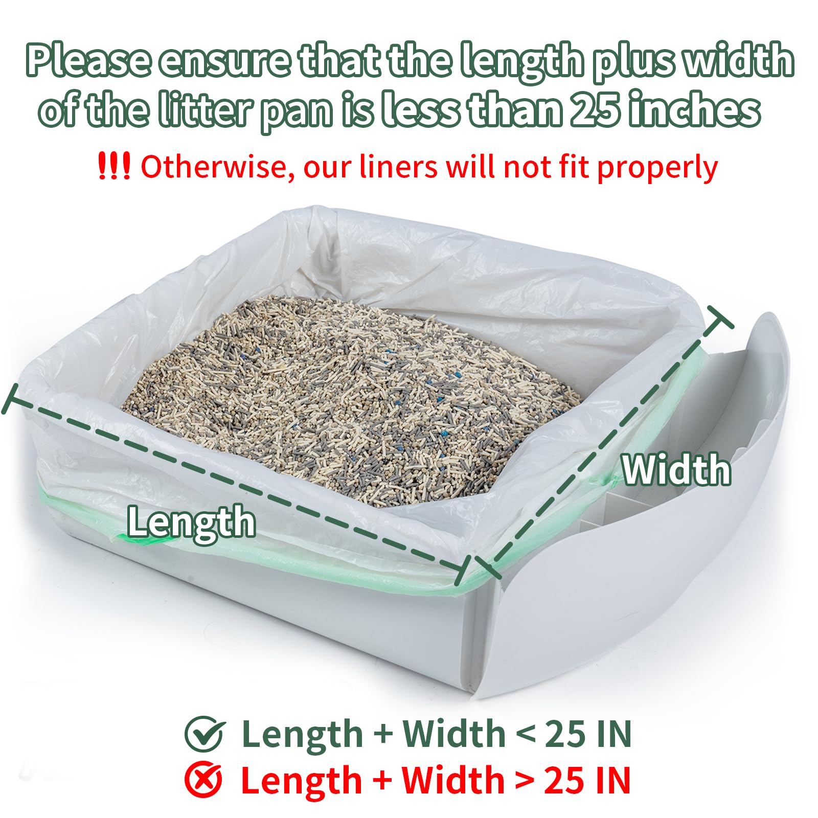 ANWA 120 Count Cat Litter Box Liners for Automatic Cat Litter Box