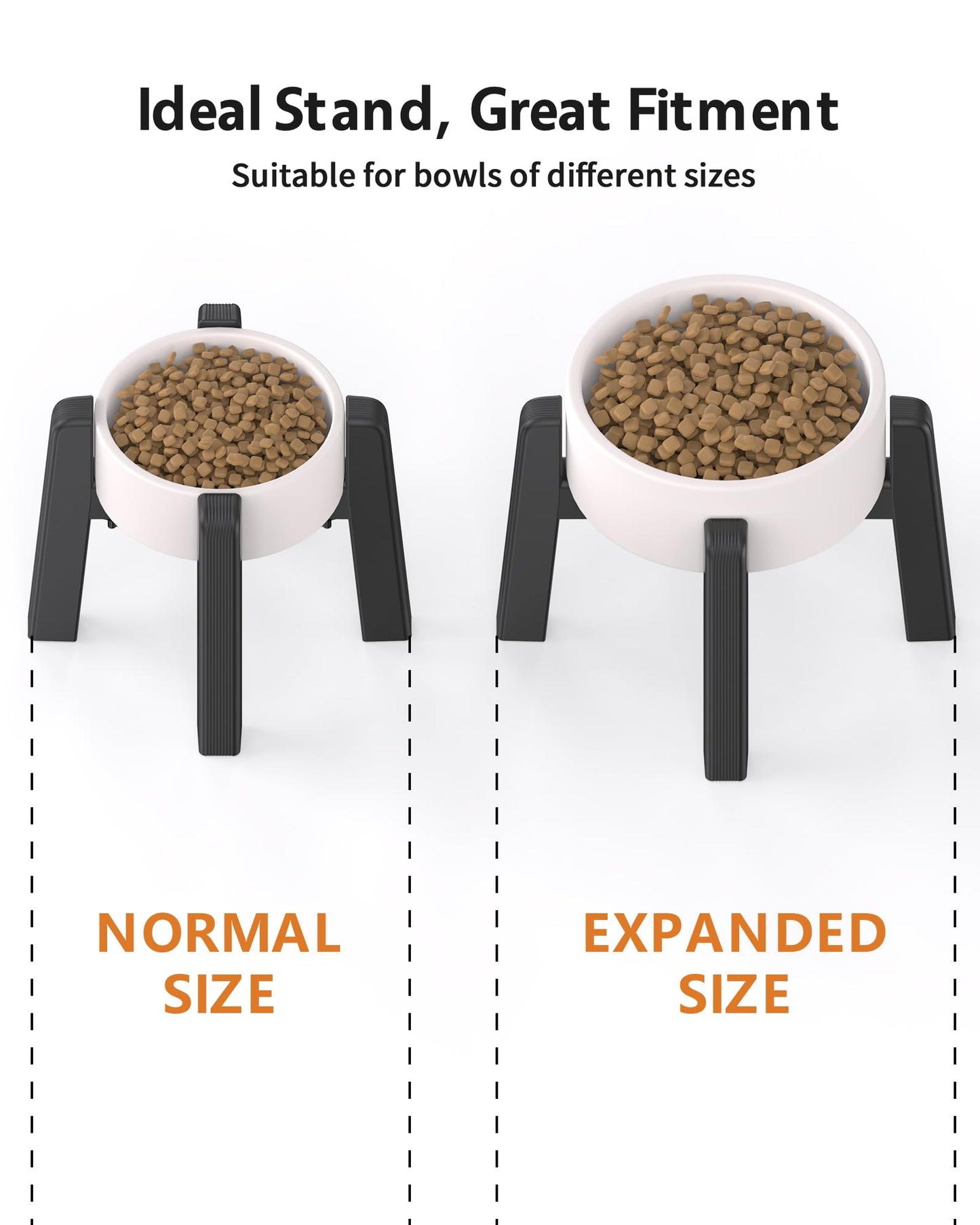 CZPET Dog Bowl Stand with Adjustable Width [Stand Only], Elevated Bowl