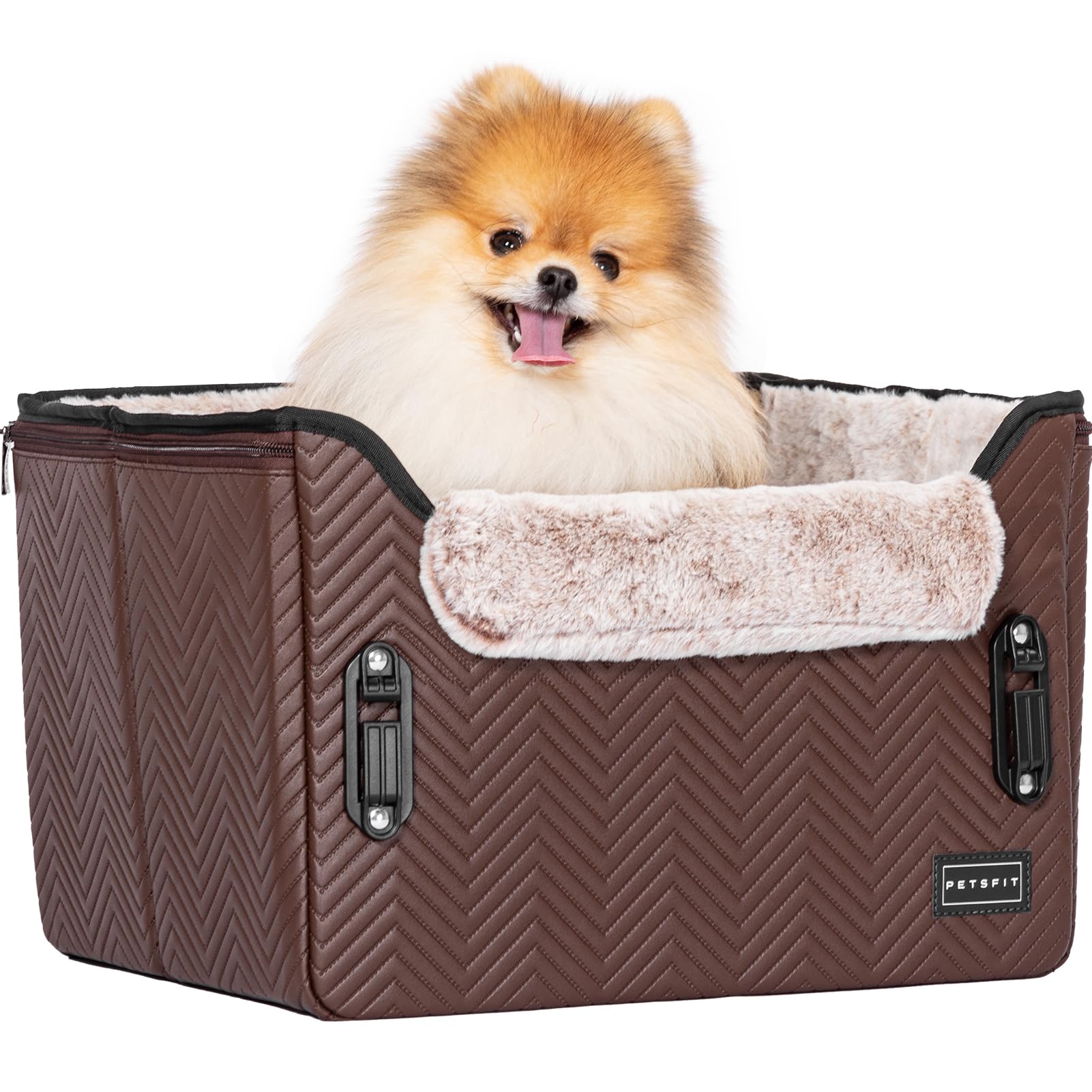PETSFIT Car Seat for Dogs, Waterproof PU Leather Dog Car Seat