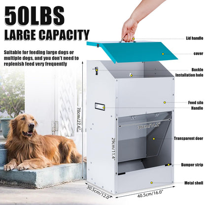 KHEARPSL Automatic Dog Feeder for Large Dogs Outdoor Dog Dispenser