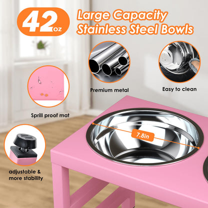ADENGL Metal Raised Dog Bowl Stand for Large Dogs, Stronger Mat