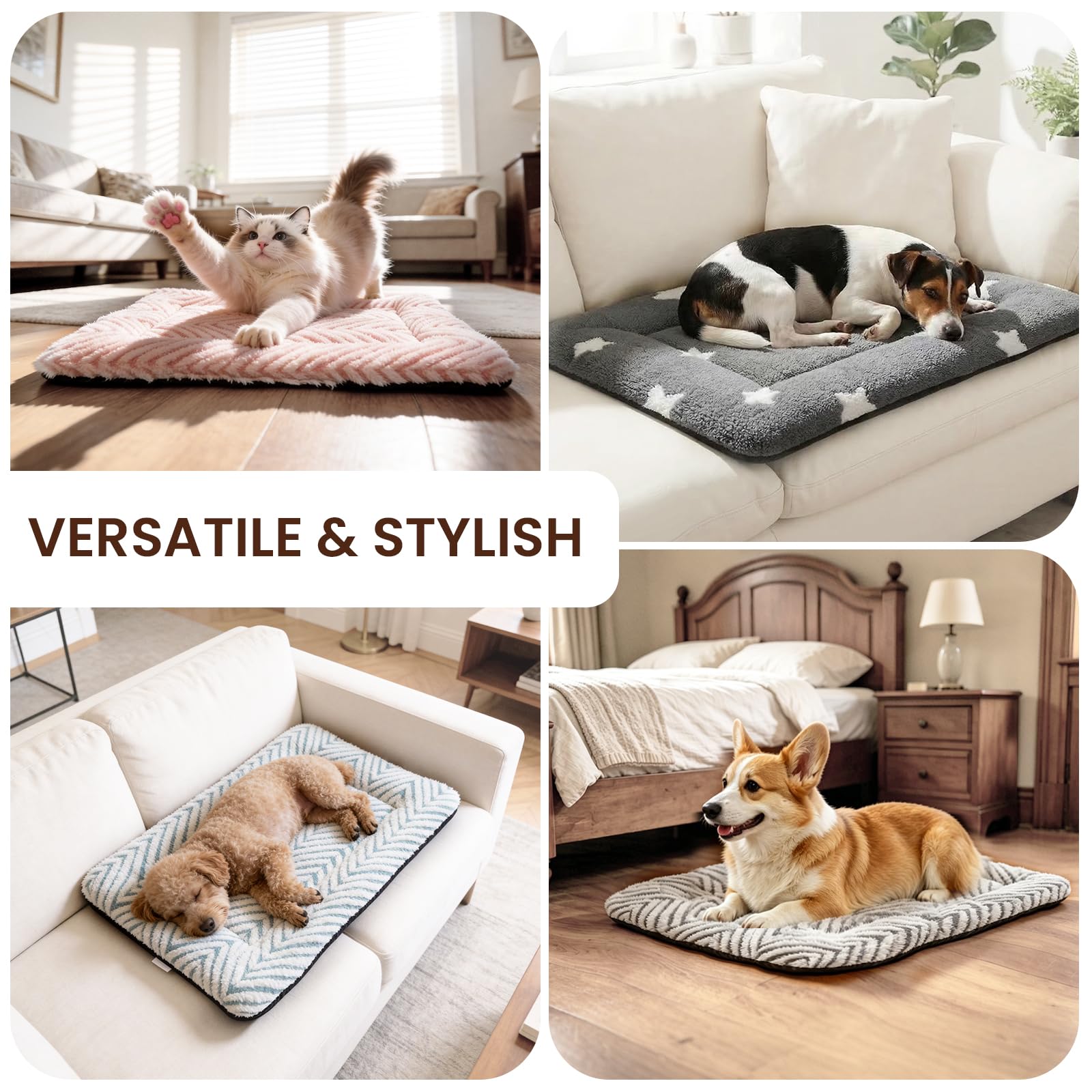 Mora Pets Cat Bed for Indoor Cats Small Dogs Washable Flat Cat Crate
