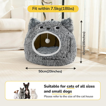 CATISM Cat Bed, Cat Beds for Indoor Cats Kitten Bed Cave Washable Bed