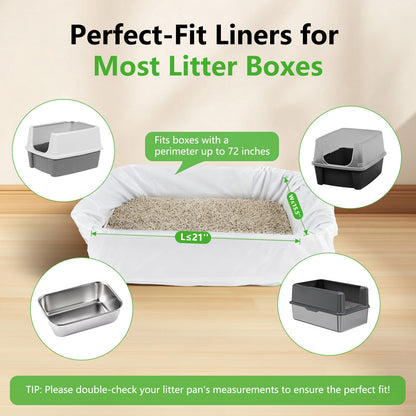 40 Count Cat litter Box Liners, 36" x 16" Large Extra Durable Tray