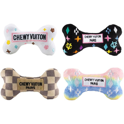 Haute Diggity Dog Chewy Vuiton Bones Plush Squeaky Dog Toys