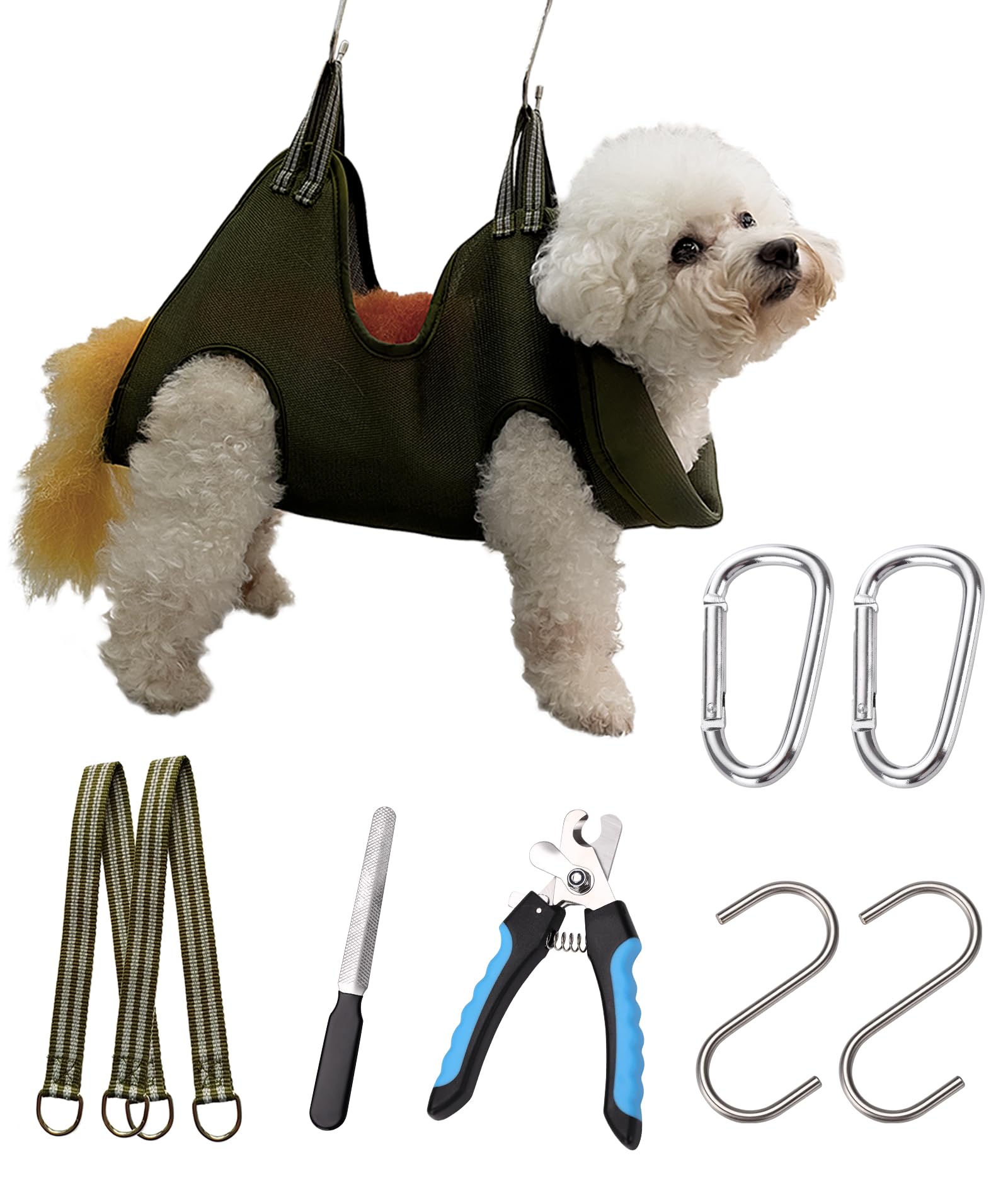 Kkiimatt 1 Dog Grooming Hammock Harness with Clippers/Trimmer
