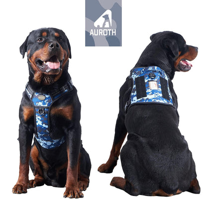 Auroth Tactical Dog Training Harness No Pulling Front Clip Leash