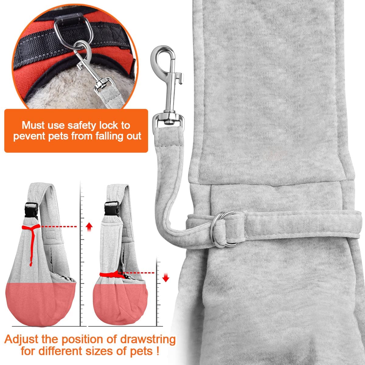 Tomkas Small Dog Sling Carrier Cat Sling Carrier Zipper Pocket Carrier