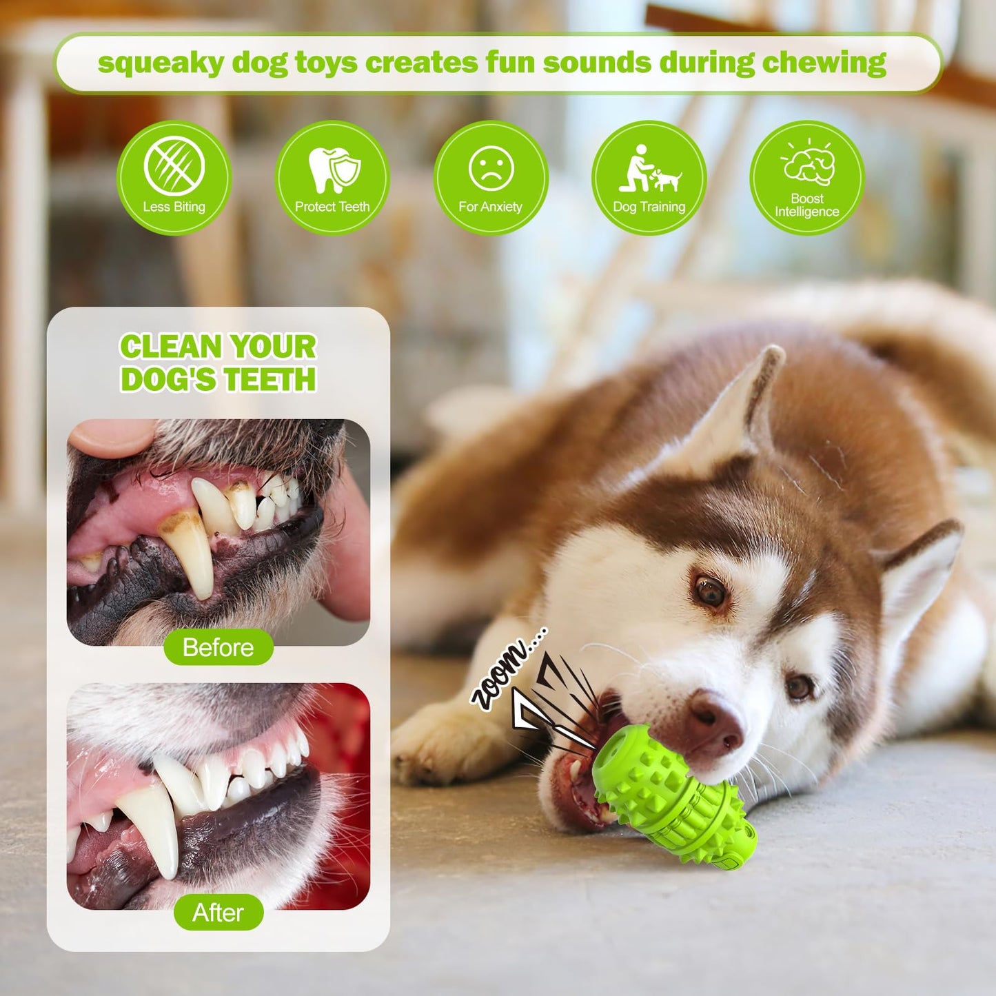 PIFFZEDO Dog Toys for Aggressive Chewers,Interactive Natural Chew