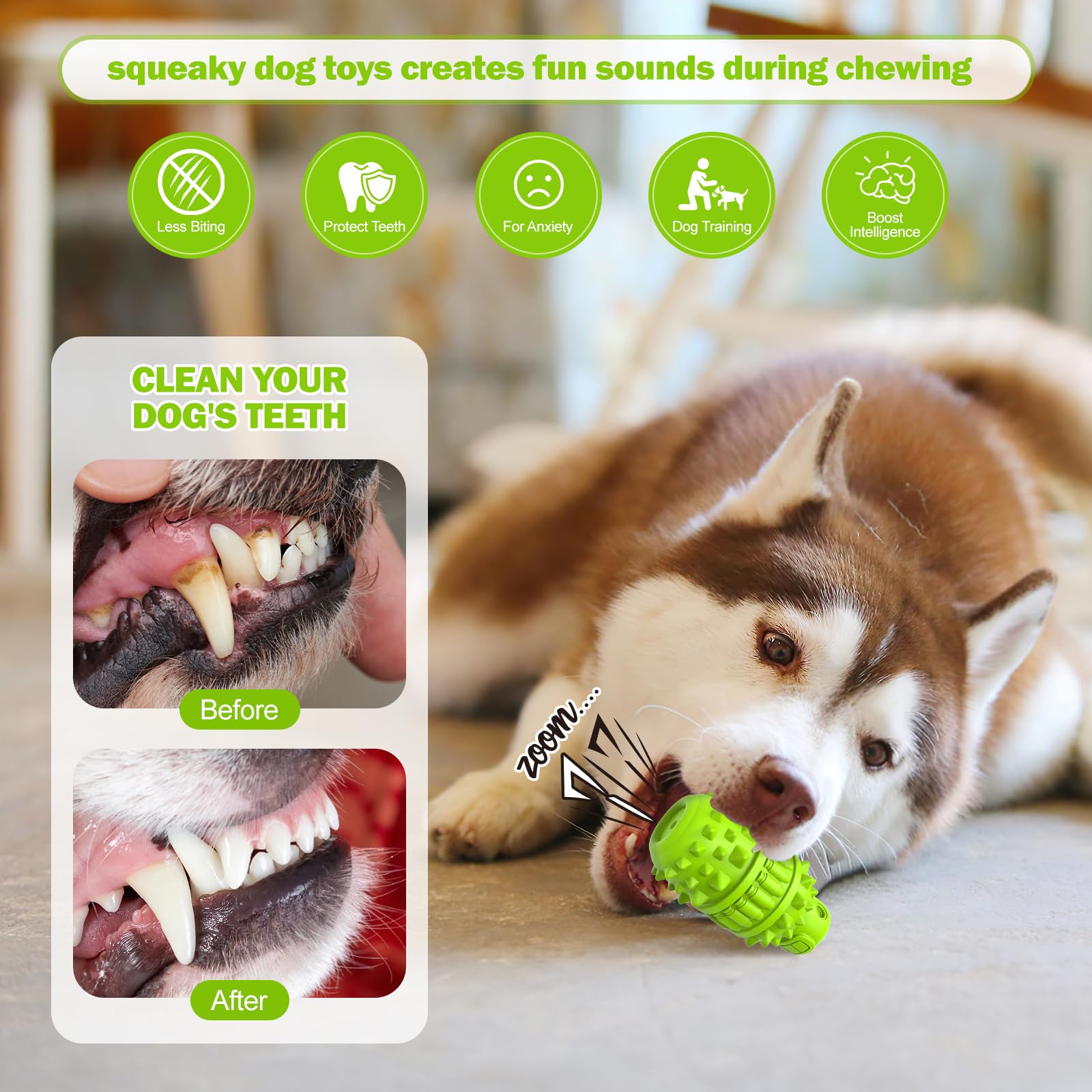 PIFFZEDO Dog Toys for Aggressive Chewers,Interactive Natural Chew
