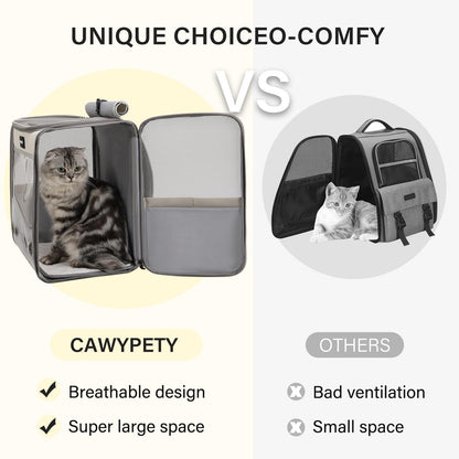 Cawypety Cat Carrier Backpack,Cat Carrier with Window Carrier