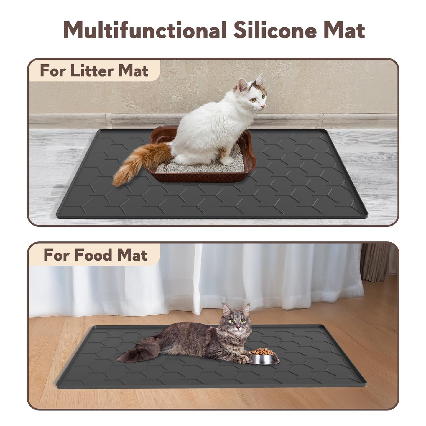 Garoopion Cat Mat for Litter Box, Large 40" X 28" Cat Litter Mat