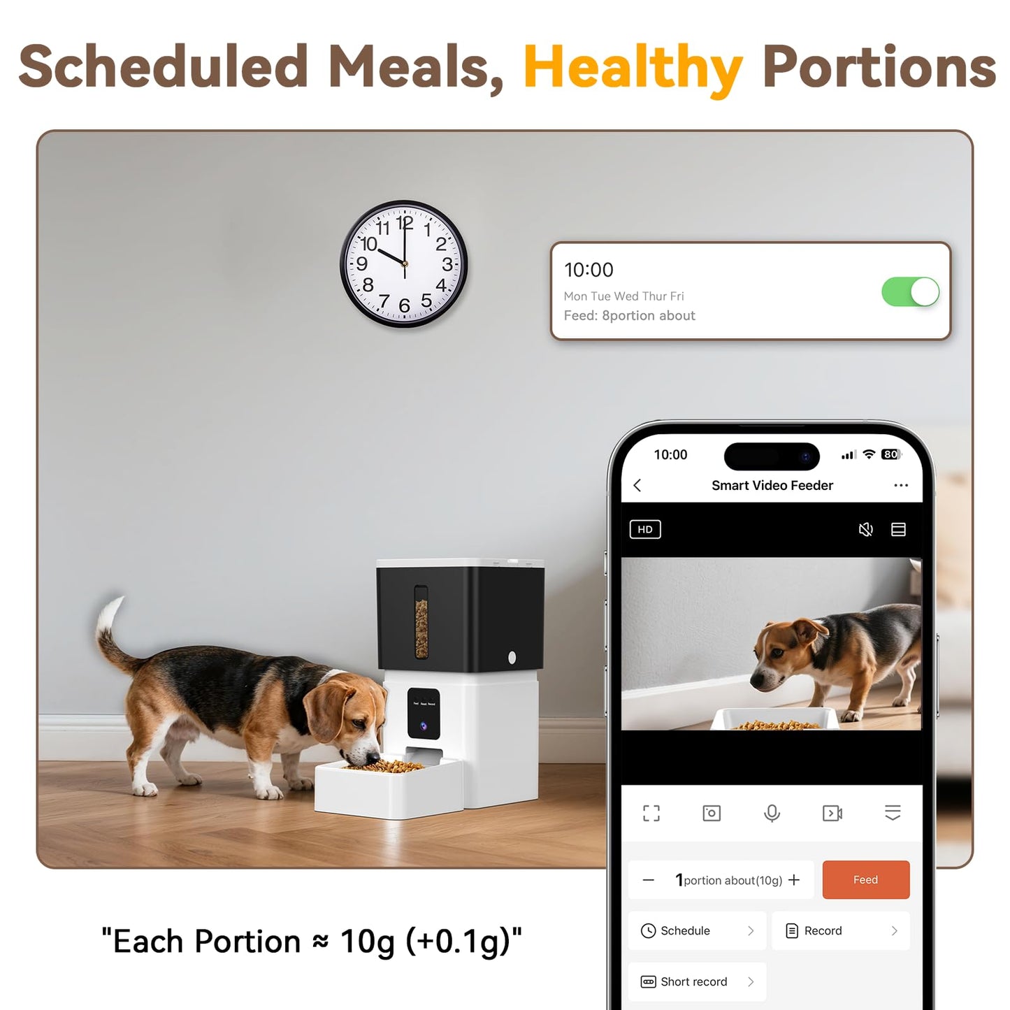 UTCG Automatic Dog Feeder with Camera: /33 Cups WiFi Timed Dispenser