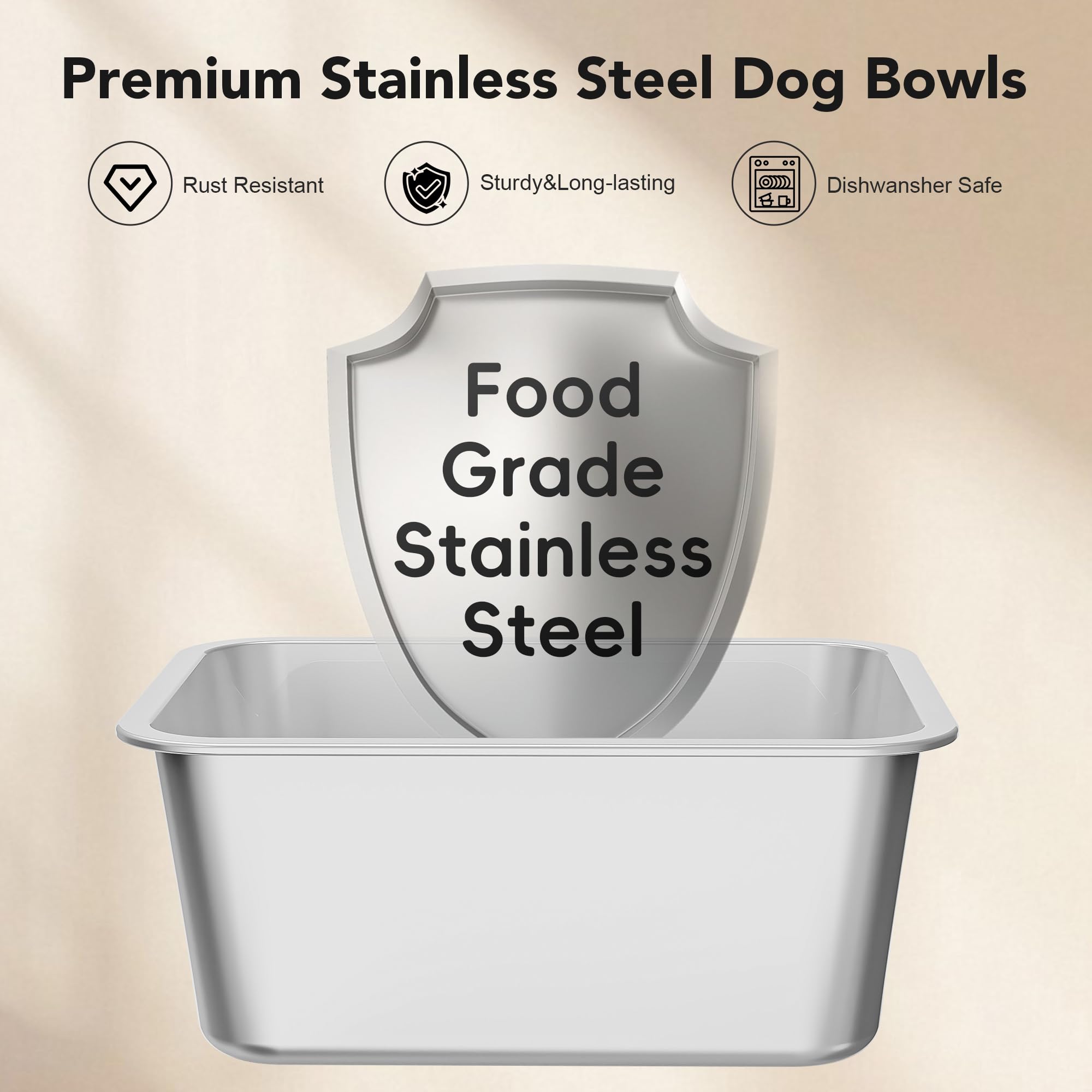 Decflow Stainless Steel Dog Water Bowl, No Spill Anti-Splash Dog Mat